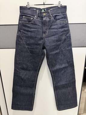 Premium Japanese Raw Selvedge Denim Baggy Wideleg Jeans Navy Blue size 32